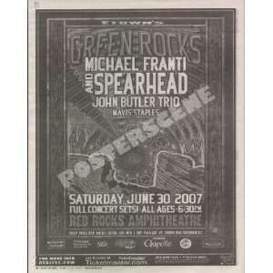  Franti Spearhead Red Rocks Concert Promo Ad Poster