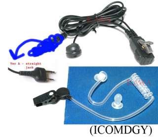 Earpiece Acoustic Covert Coil tube Ear Mic for ICOM  
