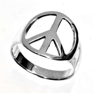  Sterling Silver Ring   Peace Sign   Size 5 14 Jewelry