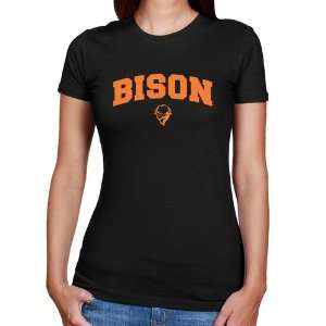   Bison Ladies Black Logo Arch Slim Fit T shirt