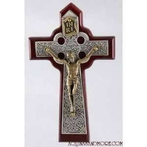  Celtic Crucifix Brass on Wood
