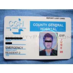  ER ID Cards County General Hospital Custom Office 