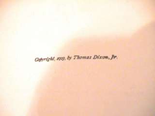 The book is signed in pen by Thomas Dixon, Jr. It is inscribed FOR 