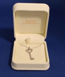 10K White Gold Diamond Heart Key Necklace by Jared Jeweler  