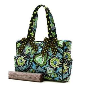   Paisley Diaper Bag with Changing Pad   Blue, Green, Brown (15x10x5.5