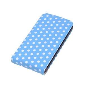  Faux Leather White Spot Blue Folio Case Cover For Samsung 
