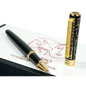  Picasso Blk Dream Woman Art Gold Plated Rollarball Pen 