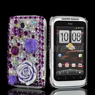   BLING RHINESTONE CRYSTAL CASE COVER + SCREEN FOR HTC WILDFIRE S G13 06