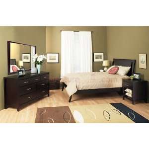 Nevis Youth Low Profile Sleigh Bedroom Set in Espresso by Modus 
