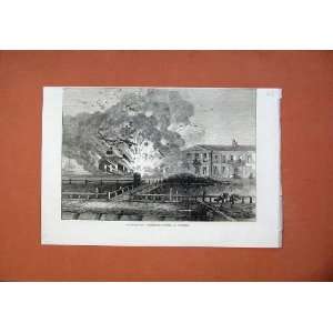    1871 Explosion Cartridge Factory Dunkirk France War