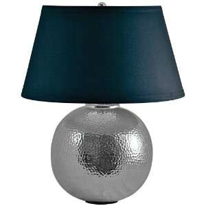  Polished Aluminum Hammered Orb Table Lamp
