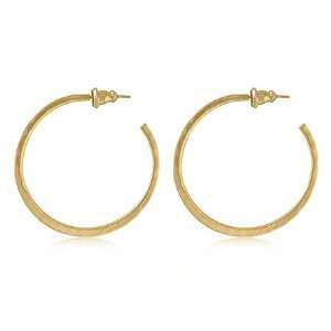  Hammered Round Hoops with 24 Karat Gold Jewelry