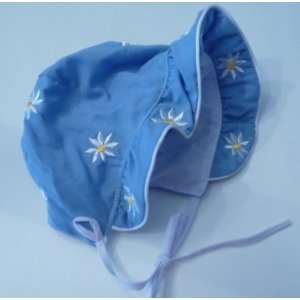    Infant Girls Blue Daisy Sun Caps Sun Bonnet 6 12 Months Baby