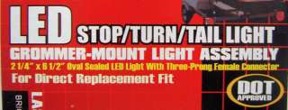 TWO 6 LED OVAL TAILLIGHTS TAIL LIGHTS TRUCK TRAILER*GS  