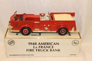 ERTL 1948 American La France Fire Truck Bank 1/30 Scale #8296  