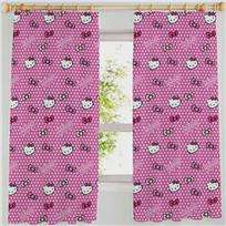 Hello Kitty Bows Pink 66 x 72 Curtains Matches Duvet 5013259265361 