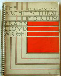 FRANK LLOYD WRIGHT Architectural Forum January 1938 Issue Architecture 