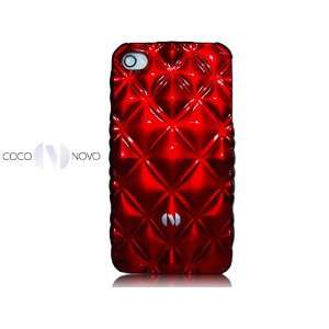    iPhone 4 Novoskins CoCo NoVo Red Quilted TPU Case Electronics
