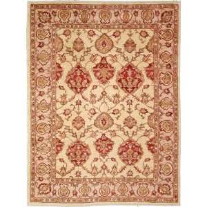  75 x 99 Ivory Hand Knotted Wool Ziegler Rug Furniture 