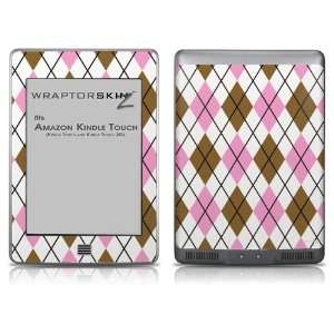   Kindle Touch Skin   Argyle Pink and Brown 