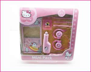 Hello Kitty Mini Gift Pack for Nintendo DSI XL/LL Car charger earphone 