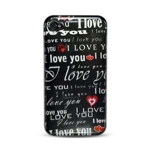  iPhone 4 Graphic Case   I Love You ( Black ) Cell Phones 