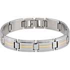 Body Candy 1.3MM Stainless Steel 10K Yellow Gold Inlay Mens Bracelet