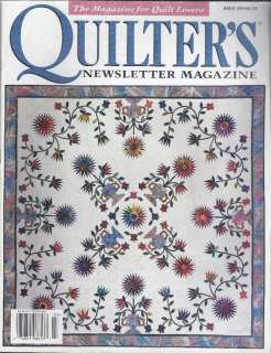Quilters Newsletter Magazine March 1999 #310 Folk Art Compass Pt 1 
