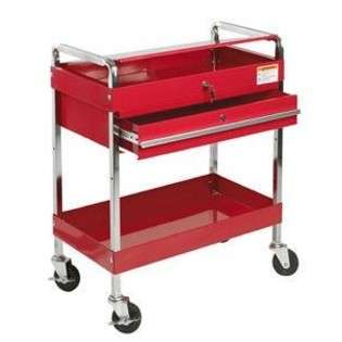   Tools 8013A Red Service Cart With Locking Lid and Drawer 