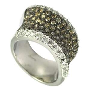  Chocolate CZ Slanted Pave Band Jewelry