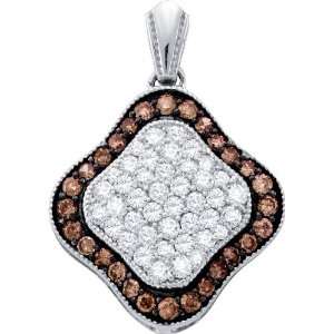  10K Yellow Gold Pave Set Chocolate Brown and White Round 