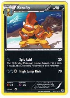 SCRAFTY 69/114 rare card Pokemon Black and White new and unplayed 