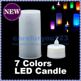 New Flicking LED 7 Color Change Flameless Lights Candle  
