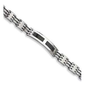  Stainless Steel Carbon Fiber Bracelet SRB120 8.5 Jewelry
