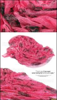 Fashion Ladys Soft Long Rose Flower Scarf Wrap Shawl Stole Candy 