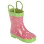 Girls Dacia Polka Dot Rain Boot   Green/Pink
