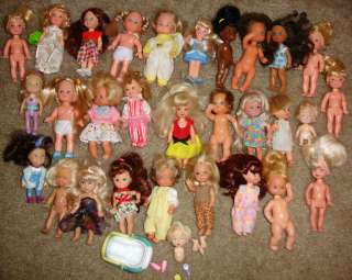 LARGE LOT 30 Barbie Kelly Club Sized Dolls Loose Babies 80s 90s Modern 