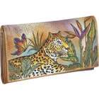 Anuschka Leather Checkbook Wallet Leopard In Paradise