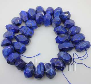 12 13*20mm natural faceted Lapis lazuli loose beads gem 15.5long