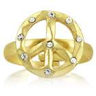 WMU Eves Gold Tone Adjustable Peace Sign Ring