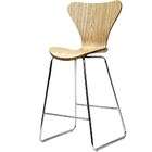 LexMod Arne Jacobsen Style Series 7 Bar Stool Chair in Natural