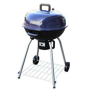 Round Kettle Charcoal Grill w/ Blue Lid  BBQ Pro Outdoor Living Grills 