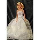  Ball Gown with Lace Overlay, Handmade to Fit the Barbie Sized Doll