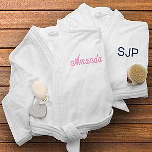 PersonalizationMall Personalized Spa Bath Robes for Men and Women 