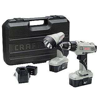   Cordless Drill w/Flashlight, 2 Batteries, Charger and Case  Craftsman