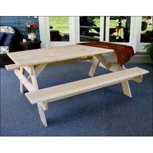 Fifthroom 58L x 27W Select Pine Economy Picnic Table with Attached 