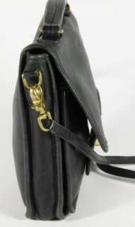 Coach Black Leather Cross Body Messenger Satchel Shoulder Bag Handbag 