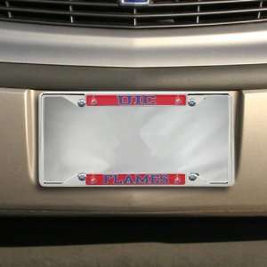  NCAA Illinois Chicago Flames Domed Chrome License Plate 