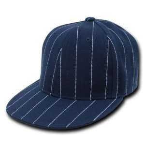  NAVY BLUE PIN STRIPE FITTED BASEBALL CAP HAT CAPS SIZE 7 1 