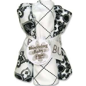    Versailles Black and White Burp Cloth Blooming Bouquet White Baby